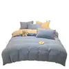 Juego de Cama Antiestático de Leche Polar Cuatro Piezas Engrosado Polar Coral Felpa de Doble Cara Funda Nórdica Sábana de Franela Juego de Tres Piezas