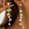 Joyería Transfronteriza Europea y Americana Colgante de Perla Estilo Bohemio Pendientes de Flor Pendientes de Moda Estilo Vacacional para Mujer
