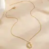 Colar Pingente Lua e Sol da Moda, Joia Transfronteiriça Europeia e Americana Elegante e de Alto Padrão, Corrente Clavícula com Pingente de Sol e Lua para Mulheres