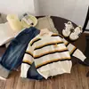 Venta de Liquidación Sin Devoluciones ni Cambios 15 YuanMai Bao Suéter Rayado para Niños Camisa de Algodón Bordada