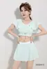 Nuevo Traje de Baño Dividido de Dos Piezas con Falda Pagada Estilo Femenino Estudiantes Estilo Fresco Pequeño Sexy Traje de Baño para Aguas Termales