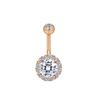 Clavos de Ombligo de Perla Transfronterizos Venta al por Mayor Estilo Europeo y Americano Personalizado Garras Cuatro Estrella de Cinco Puntas Turquesa Circonita Anillo de Ombligo Joyería para Piercing