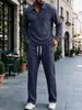 Traje casual inteligente de primavera y otoño para hombre con textura de gofre, holgado y transpirable, para compras transfronterizas europeas y americanas