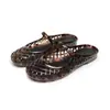 Zapatos de Gel Mary Jane para Mujer Estilo Retro Patrón Carey Malla Calada Punta Cerrada Medias Pantuflas Transpirables Chanclas Perezosas de Playa para Mujer