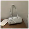Versión coreana 2026 nuevo bolso de mano vintage de cuero encerado al aceite para mujer con colgante, bolso Boston de hombro, bolso de axila, bolso baguette
