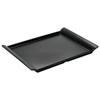 Plato de melamina A5 red social tienda de barbacoa plato de cadena frita bandeja rectangular de plástico negro plato de barbacoa imitación porcelana comercial