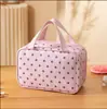 Bolsa de Maquillaje de Lunares de Gran Capacidad Menta Portátil de Mano Bolsa de Maquillaje Almacenamiento Impermeable Viaje Nueva Linda Neceser