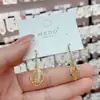 Ganchos de Oreja Cuadrados Geométricos con Circonita Micropavimentada para Mujer Diseño de Nicho Pendientes de Moda Versátiles Pendientes de Moda Nuevos 2025