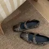 Novos sapatos de balé punk nicho estilo artístico vintage de outono para mulheres, sapatos Mary Jane retrô de bico quadrado e salto baixo