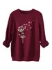 Amazon Ebay Sitio Independiente Moda Versátil Cómoda Diseño de Libro de Diente de León para Mujer Sudadera Gruesa Cálida para Exportación