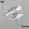Cuchara plegable desechable empaque individual plástico pp engrosado cuchara para gachas de ocho tesoros yogur pastel cuchara plegable venta al por mayor
