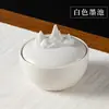 Plato de Tinta Cerámico con Tapa para Olla Caliente, Bandeja de Tinta Humectante, Tinta de Secado Lento para Caligrafía, Recipiente de Tinta para Pluma de Secado Lento, Soporte para Pluma Mariposa con Tinta para Pincel