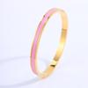 Pulseira de Aço Titânio, Pulseira de Zircônia Ouro Rosa Levemente Luxuosa para Mulheres, Pulseira de Aço Inoxidável de Moda Europeia e Americana de Nicho de Alta Qualidade