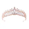 Moda Transfronteiriça Coroa de Noiva Casamento Adorno de Cabeça Acessórios de Cabelo de Metal Coroa de Aniversário Faixa de Cabeça Princesa de Cristal Cabeça de Alta Qualidade