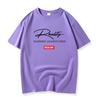 Camiseta de manga corta de algodón grueso de 220 g para hombre y mujer, de verano, holgada, de media manga, de talla grande, moderna, informal, con cuello redondo para estudiantes.