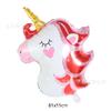 Venta al por Mayor Transfronteriza Dibujos Animados 3D Color Arcoíris Rosa Púrpura Unicornio Globo de Película de Aluminio Decoración para Fiesta de Cumpleaños de Niños