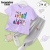 Ropa de Numberblocks Traje de Camiseta y Pantalones para Niños Bebé Bloques de Construcción Digitales Verano Camiseta de Manga Corta Pantalones Anti-Mosquitos
