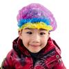 Empaque independiente gorro de ducha de puntos gorro de ducha desechable 3 tarjetas de sujeción gorro de ducha de plástico paquete de 6 gorro de ducha con impresión hecho a mano