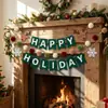 Exclusivo para ventas transfronterizas: Set de tres piezas de pancarta de fieltro navideño, banderín de letras, cadena de pompón de reno, adornos de árbol de Navidad, OEM