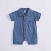 Ins Ropa de Bebé de Verano Camisa Polo de Manga Corta para Gatear de Bebé Vaquera para Niña Delgada para Niño