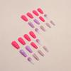 Uñas Postizas de Diamante con Degradado Púrpura Rojo Rosa Ballet de Longitud Media Estilo Hada Suave Armadura Europea y Americana