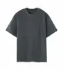 Camisa de manga corta pesada desgastada de 430 g (Hilo doble de 16 hilos) camiseta de moda con cuello redondo, casual y cómoda con diseños estampados y bordados
