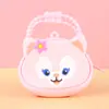 Bolsa de monedas con cremallera de silicona de dibujos animados Llavero de mano Color macarrón Mini bolsa de monedas Bolsa de almacenamiento para niños Regalo