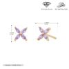 Pendientes de Plata de Ley S925 Más Vendidos Transfronterizos con Circonita Marquise Multicolor y Diseño de Flor de Cuatro Pétalos, Pendientes Incrustados de Circonita, Venta al por Mayor Directa de Fábrica