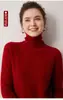 100% Cachemir Otoño/Invierno Nuevo Estilo Corto Ajuste Holgado Mujer Cuello Alto Color Sólido Versátil Capa Base Punto Jersey Suéter