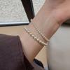 Pulsera de Perlas de Imitación con Cuentas Redondas Pequeñas Doradas para Niñas 2024 Nueva Entrada Lujo Nicho Cuentas Pequeñas Pulsera para Usar Apilada