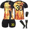 2223 París Edición Especial Jersey Conjunto No.30 Messi 7 Mbappe 10 Neymar Edición Fuego Ropa de Fútbol