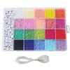 Amazon Explosiones Cuentas de Vidrio de 24 Colores Cuentas Transparentes Crema 3mm Cuentas de Pintura al Horno Accesorios de Joyería Hechos a Mano DIY Mujeres
