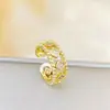 Anillo Ladrillo de Diseño Nicho de Alta Gama Lujo Accesible para Mujer Moda Europea y Americana Creativo Zirconia Chapado en Oro Anillo Abierto Ajustable