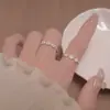 Anel Exquisito de Flor Tridimensional Doce para Mulheres, Simples e Fashion, Anel Aberto Elegante, Anel da Moda Estilo Ins para Dedo Indicador