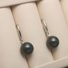Pendientes de Concha de Agua Salada Imitación Perla Temperamento de Dama Joker Pendientes de Perlas Redondas de Concha de 8-12 mm para Novia