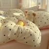 Juego de Cuatro Piezas de Cama de Terciopelo de Leche Engrosado Simple Nuevo Juego de Sábanas Funda de Edredón Individual de Terciopelo Coral de Franela para Dormitorio