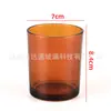Frasco de Velas de Colores de 215 ml Portavelas de Vidrio para Aromaterapia Taza de Velas Transparente Tapa de Bambú Estilo Europeo Sencillo Taza de Velas para DIY