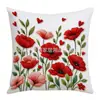 Amazon Día de San Valentín Elementos Florales de Animales y Plantas Carta Digital Impresión 2D Bordado Anti Funda de Cojín de Oficina