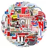 50 marca de moda estilo britânico caderno bagagem skate carro copo d'água adesivos decorativos grafite atacado