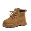 Botas Martin para Niñas Pequeñas y Niños Pequeños 2025 Otoño e Invierno Nuevas Botas Amarillas de Moda Estilo Británico para Niñas