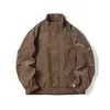 Bei Jie Roupa Masculina 2026 Outono Nova Chegada Jaqueta de Couro PU Pesada Lavada e Desgastada Masculina Textura Fosca Gola Alta Roupa Exterior
