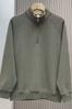 Sudadera de pana con cuello y cremallera para hombre, nueva marca de moda de primavera y otoño, de manga larga, ajustada, combinable con todo, de color liso.