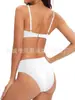 Aliexpress Amazon Bikini de una pieza con forma de anillo fruncido de cintura alta que cubre el cuerpo sin espalda con almohadillas en el pecho de secado rápido