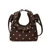 Mini bolso para mujer, nueva colección otoño/invierno 2026, diseño simple, elegante, casual y único, con patrones de encaje y lunares, y una correa cruzada