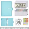 Caderno A6 de Folhas Soltas Mais Vendido no Exterior, Logo Personalizável, Capa Destacável de Folhas Soltas, Planejador de Orçamento em Dinheiro de Couro PU