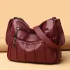 Bolsas para Mulheres 2022 Nova Tendência Couro Macio Moda Versátil Grande Capacidade Couro Genuíno Bolsa para Mãe de Meia-Idade Bolsa Transversal