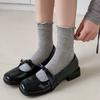 Calcetines Deportivos Blancos de Primavera y Otoño para Mujer a Rayas de Dos Barras Estilo Académico de Media Caña Calcetines Cortos de Estudiante Estilo Coreano ins Trendy