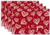 Mantel individual de lino para el Día de la Madre Impresión de carta de amor transfronteriza de Amazon Servilleta decorativa de mesa Vajilla Alfombrilla aislante del calor