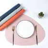 Manteles Individuales y Posavasos Creativos Irregulares de Cuero Estilo Nórdico Populares, Manteles Individuales Impermeables y a Prueba de Aceite de PVC con Forma de Gota