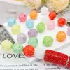 16mm Chapado en UV Colorido Ab Color Sólido Bola de Lana Agujero Recto Cuentas DIY Pulsera Pendientes Cuerda Bolígrafo Material Accesorios de Joyería